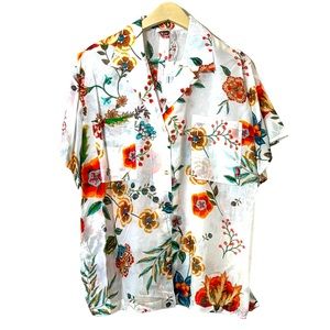 Johnny Was Ardella Coverup Camp Shirt Size Large
